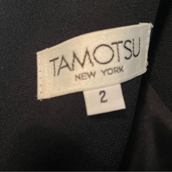 TAMOTSU NEW YORK LONG SLEEVE CLASSIC BLACK DRESS - Picture 6 of 9